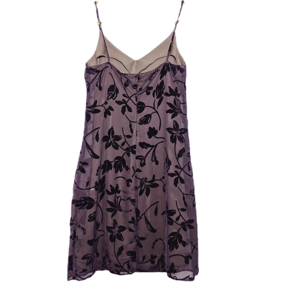 Rampage Vintage 90s Goth Grunge Plum Purple Burnout Velvet Tank Sheer Mini Dress - Picture 4 of 9